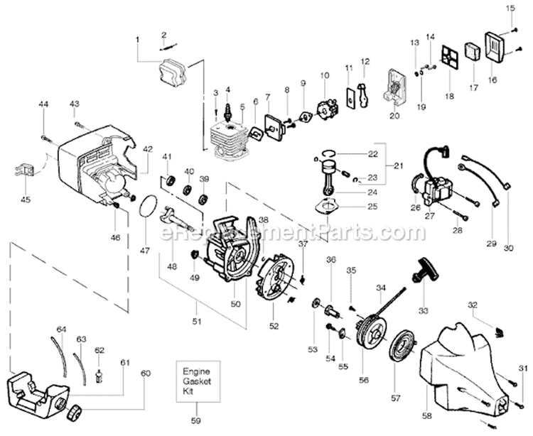 Page C Diagram and Parts List for XT600 Type 4 Weed Eater Trimmer